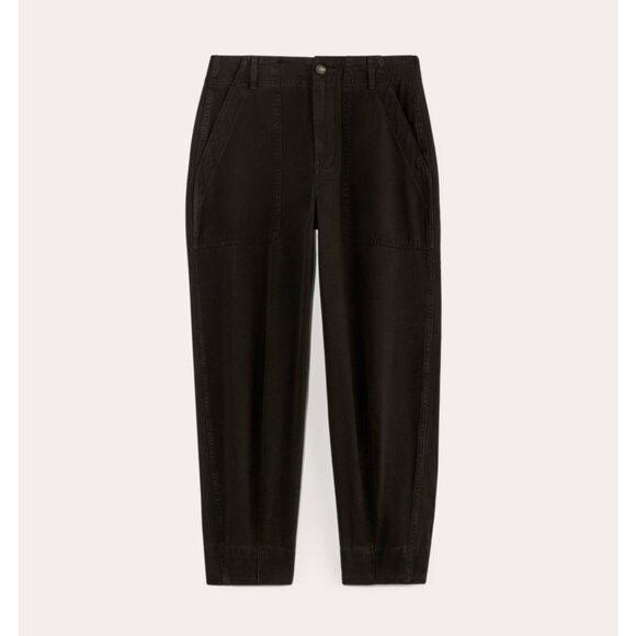 NEW Everlane The Utility Pant in Buttersoft Womens 00 Black Tencel Barrel Leg - Picture 2 of 12